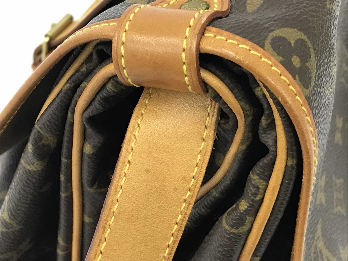 Louis Vuitton Brown Monogram Canvas Leather Saumur 35 cm Crossbody Bag