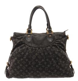 Louis Vuitton Black Denim Neo Cabby MM Shoulder Bag