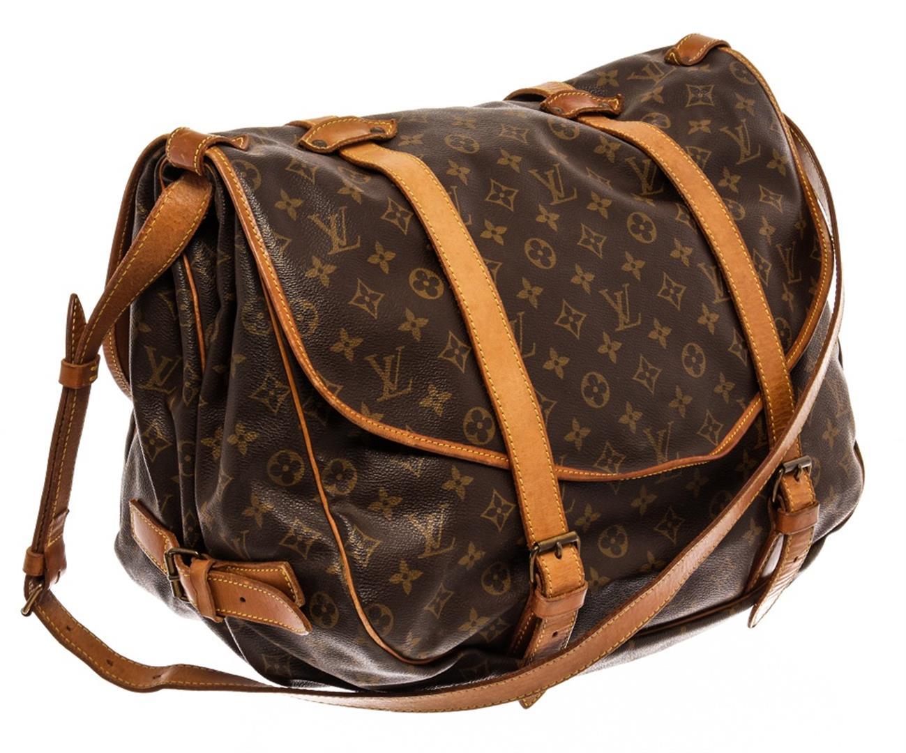 Louis Vuitton Brown Monogram Leather Saumur 43cm Shoulder Bag