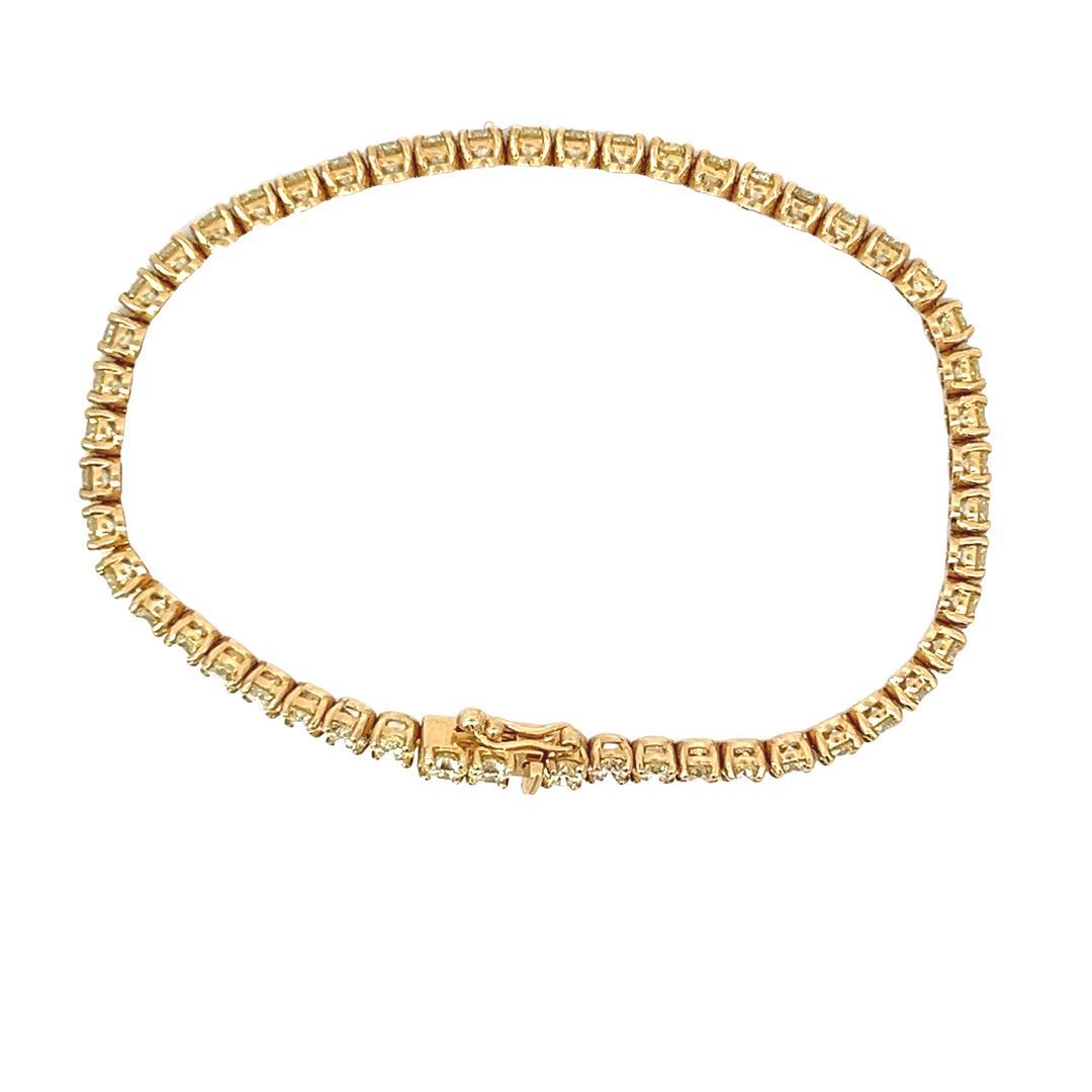 9.25 ctw Diamond Tennis Bracelet - 14KT Yellow Gold