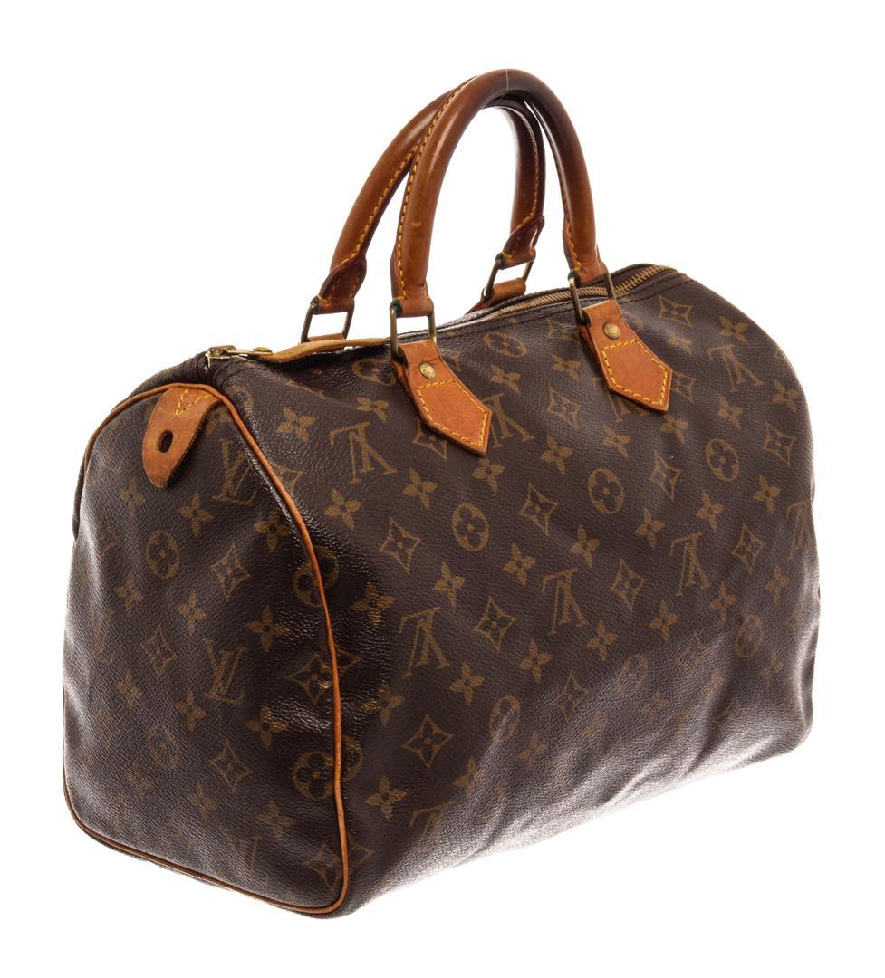 Louis Vuitton Brown Monogram Canvas Speedy 30 Satchel Bag