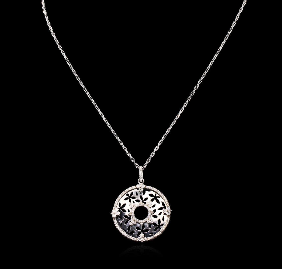 0.82 ctw Diamond Pendant With Chain - 14KT White Gold