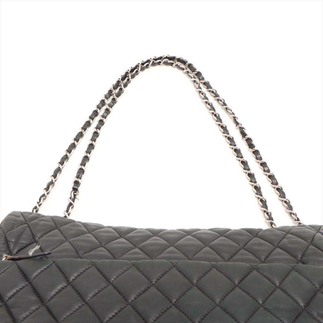 Chanel Black Quilted Soft Lambskin Leather Single Jumbo Flap Shoulder Bag