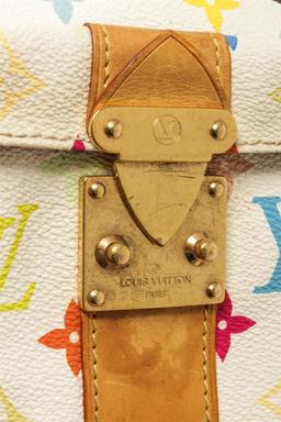 Louis Vuitton Multicolor White Calf Leather Speedy 30 Handbag