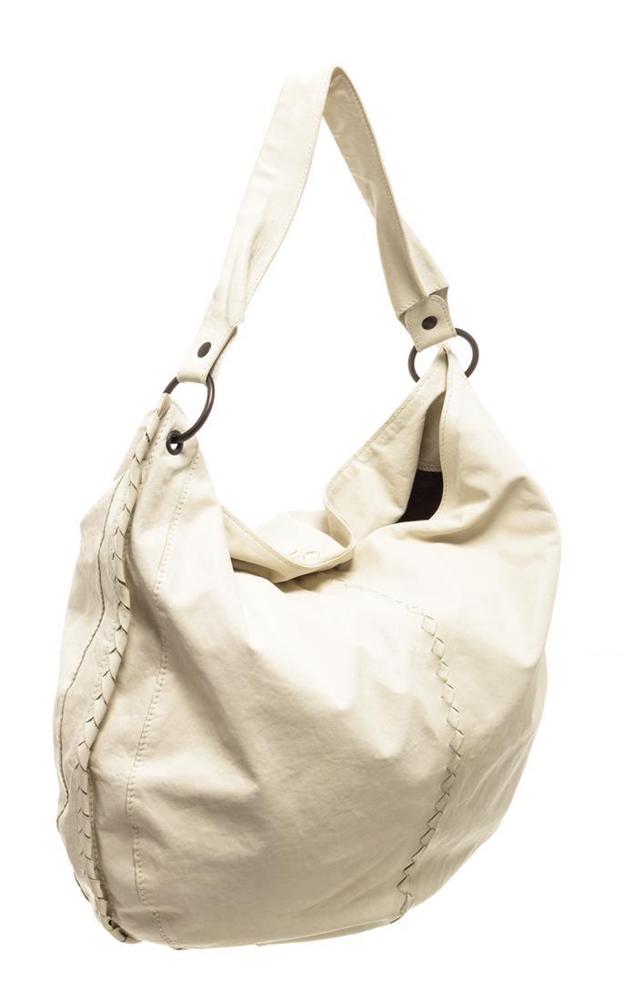 Bottega Veneta White Leather Hobo Bag