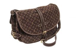 Louis Vuitton Brown Monogram Mini Lin Saumur 30 Ba