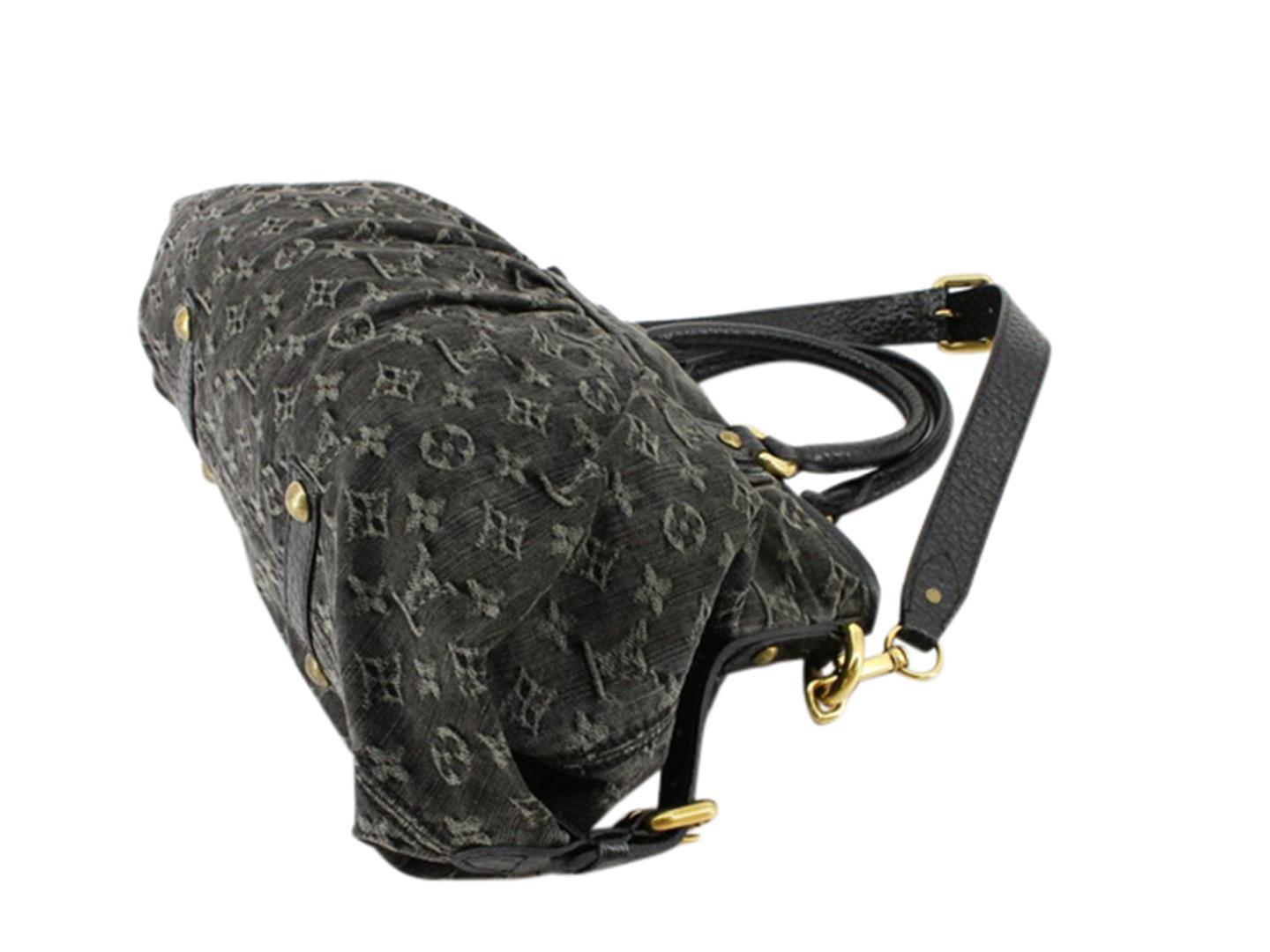 Louis Vuitton Black Denim Neo Cabby MM Shoulder Bag