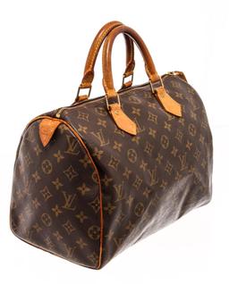 Louis Vuitton Brown Monogram Canvas Speedy 30 Satchel Bag