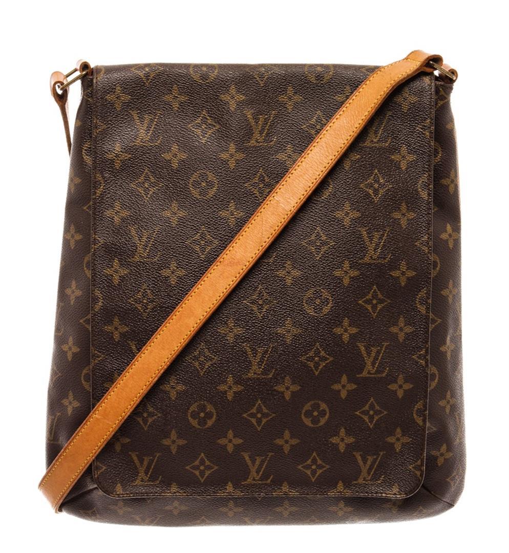 Louis Vuitton Brown and Tan Monogram Canvas Musette Salsa GM Shoulder Bag