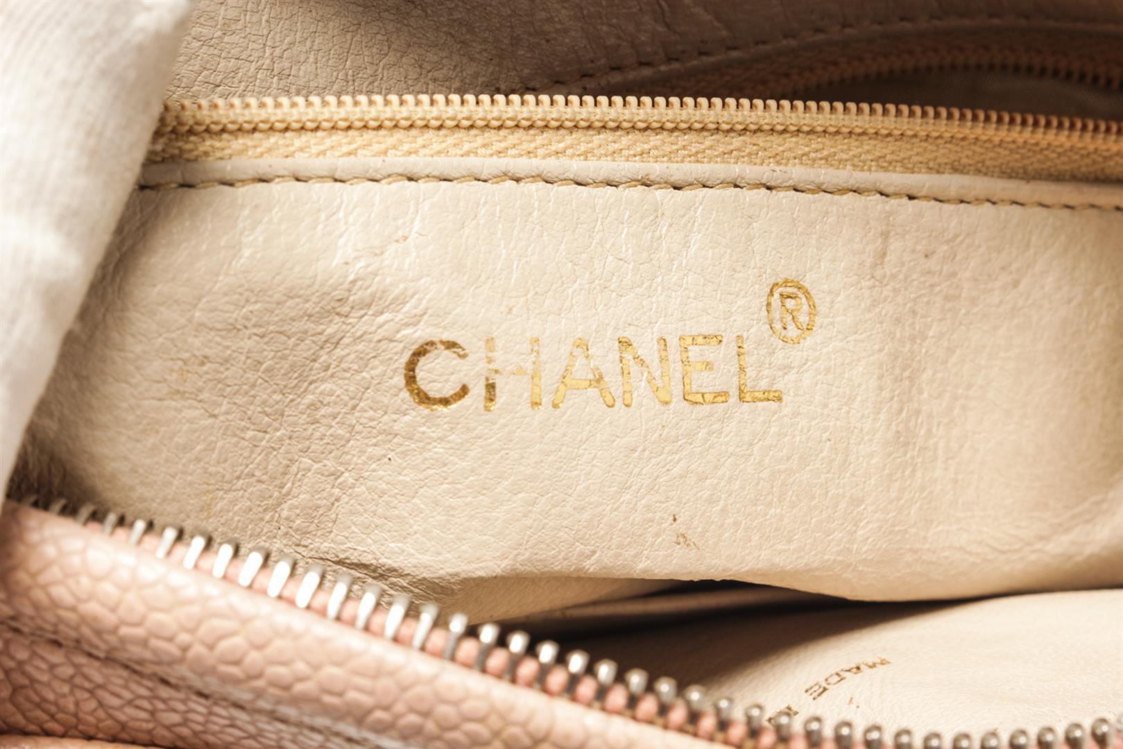 Chanel Beige Leather Triple CC Camera Bag