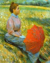 Federico Zandomeneghi - Lady in a Meadow