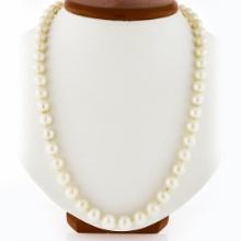 Classic 30" Long 8-8.5mm Round Cultured Pearl Single Strand Slip On Necklace