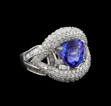 14KT White Gold 2.94 ctw Tanzanite and Diamond Ring