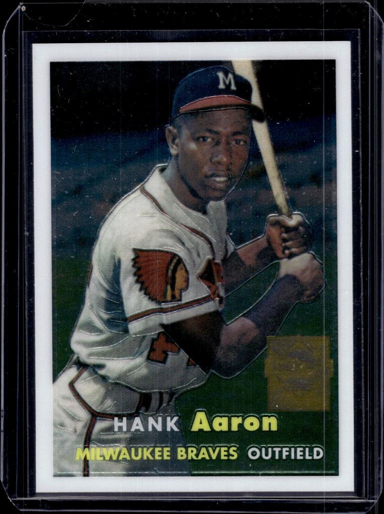 HANK AARON 2000 TOPPS CHROME FINEST 1957 REPRINT #4