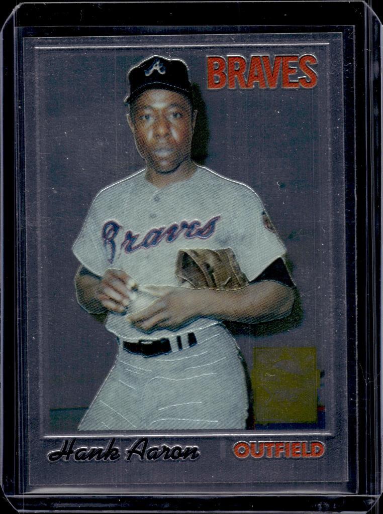 HANK AARON 2000 TOPPS CHROME FINEST 1970 REPRINT #17