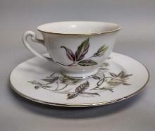 Vintage Rose Petal Tea Cup And Saucer Set