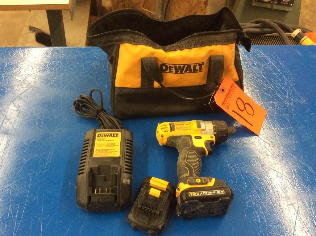 DeWalt 12 volt cordless screwdrivers w/ charger & bag.