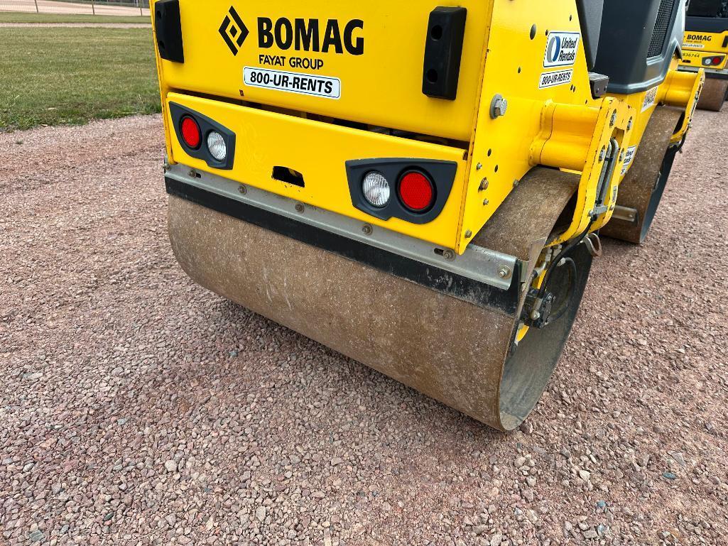 2018 Bomag BW120 SL-5 double drum roller, OROPS, 47" drums, Kubota diesel engine, hydro trans, water