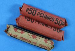 3 Rolls of Wheat Pennies - 150 Pennies Total