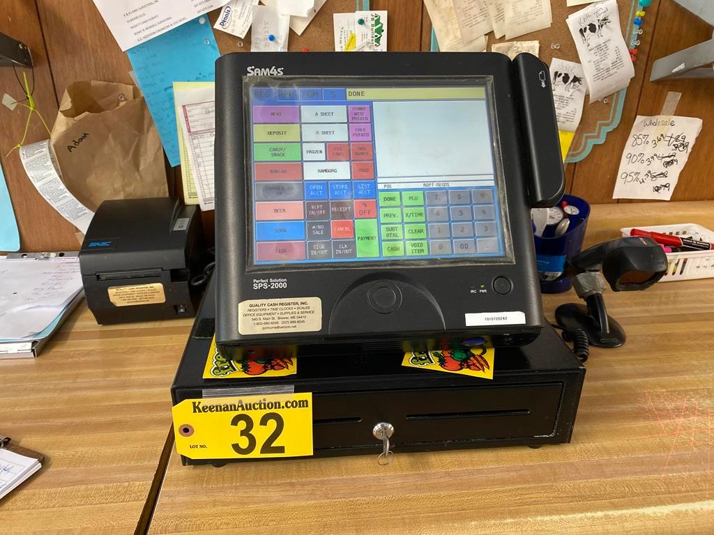 SAM4S POS REGISTER MODEL SPS2000, FUSION MS3780 SCANNER, SNBC THERMAL PRINTER