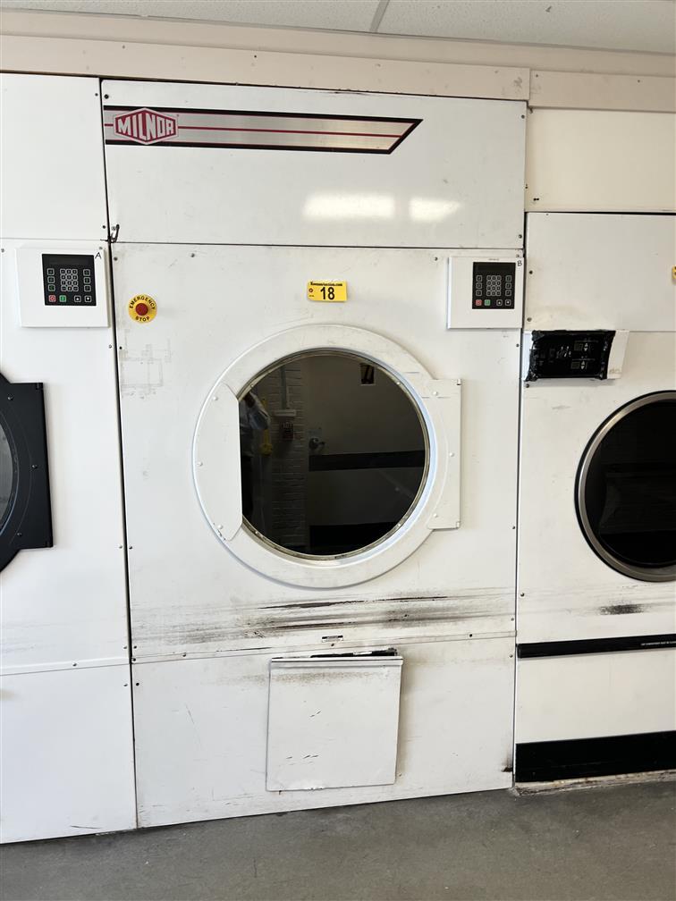 MILNOR MODEL MLG-175D 170LB. COMMERCIAL DRYER, S/N: 456838, LPG