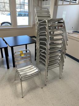 $BID PRICE X 12 - (12) ALUMINUM STACKING ARM CHAIRS