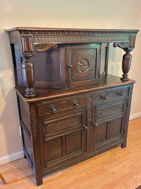 Antique Blundell Brothers Liquor Cabinet/Buffet with Carving