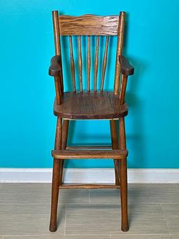 Oak Wooden High Chair