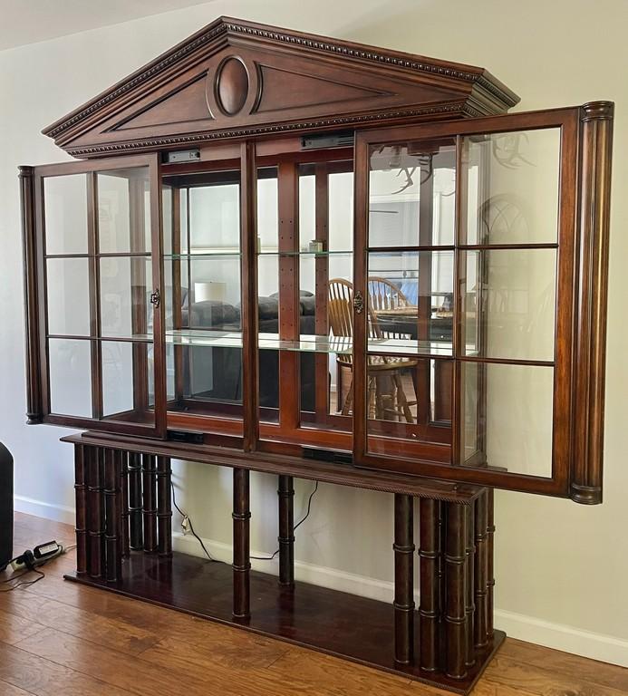 Modern China Cabinet/Hutch with Lights and Glass Shelves