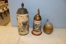 THREE GERMAN STEINS