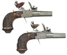 GOOD QUALITY PAIR OF BELGIAN BOXLOCK FLINTLOCK