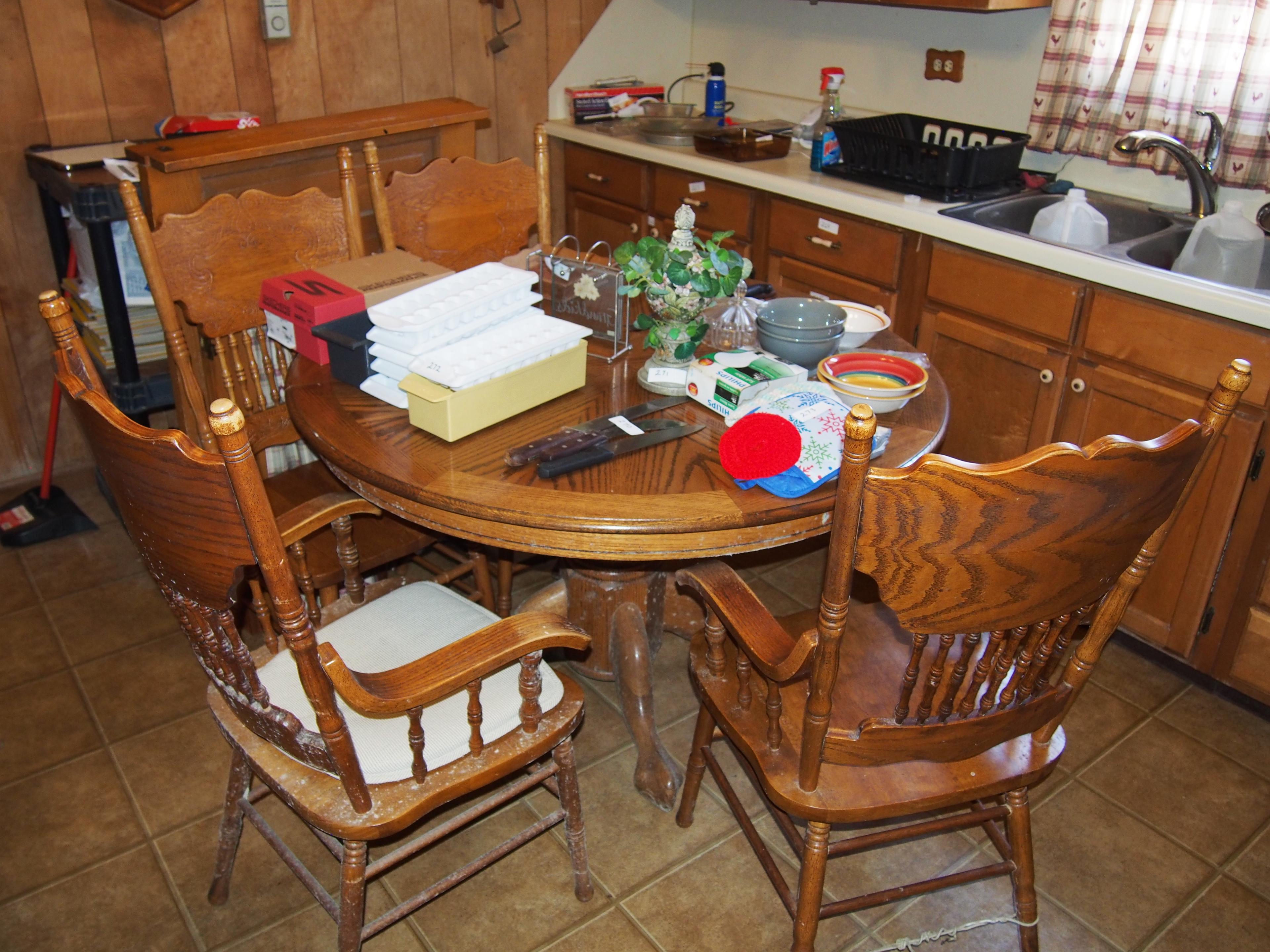 Dining table and chairs