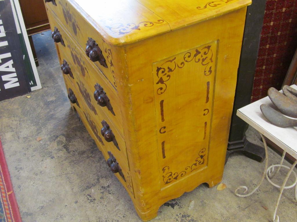 Yellow Decorated Cottage Chest