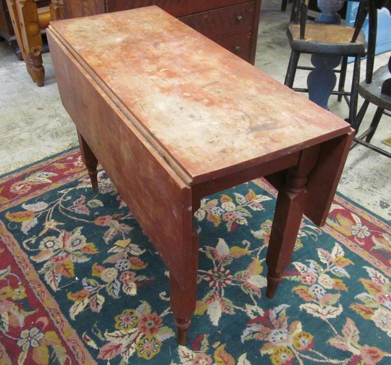 Red Painted Vermont Drop Leaf Table