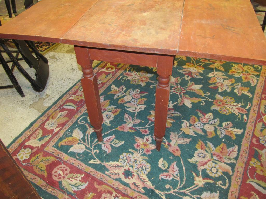 Red Painted Vermont Drop Leaf Table