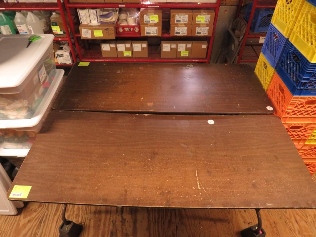 (2) 6' Pressboard Folding Tables