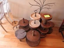 (10) Wood Cupcake and Cake Display Stands