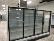 2019 HUSSMANN RFL4 4-DOOR FREEZER CASE WITH CONDENSING UNIT