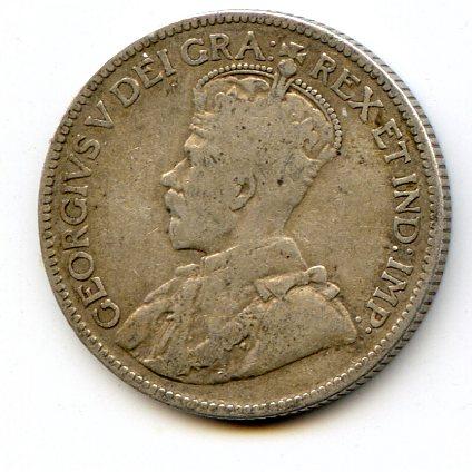 Canada 1912-35 silver 25 cents, 4 pieces