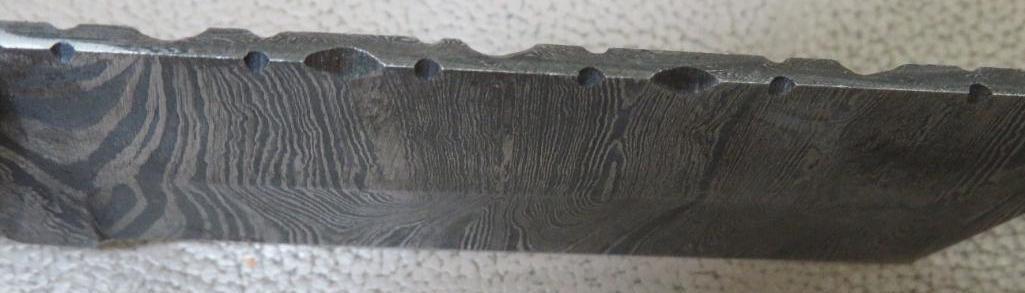 Damascus Heavy Blade Tanto Style Knife