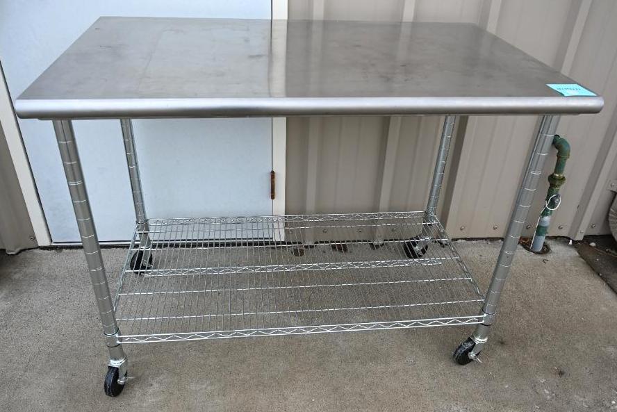 NSF 48" Stainless Steel Work Table with Casters