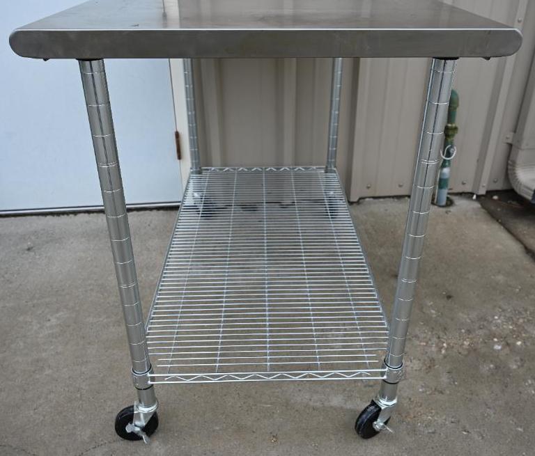 NSF 48" Stainless Steel Work Table with Casters