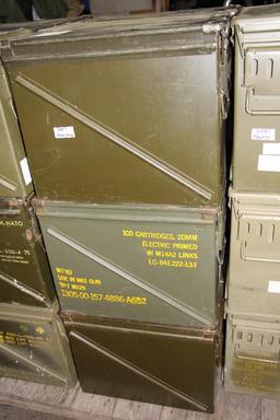 Three 20mm Rocket Box Ammo Cans