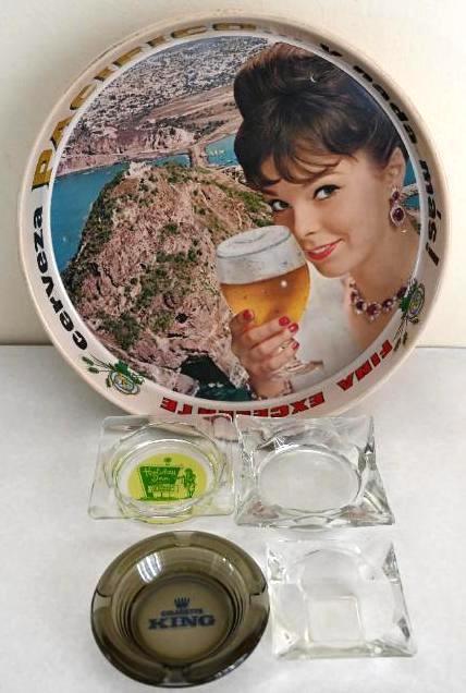 Pacifico Beer Tray with Four Ash Trays