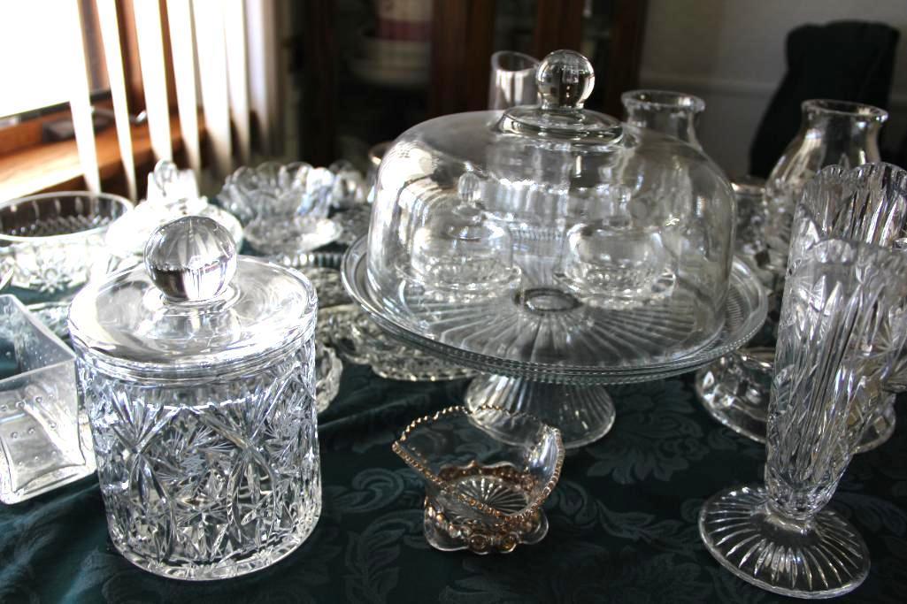 Large Assortment of Cut Glass and Crystal