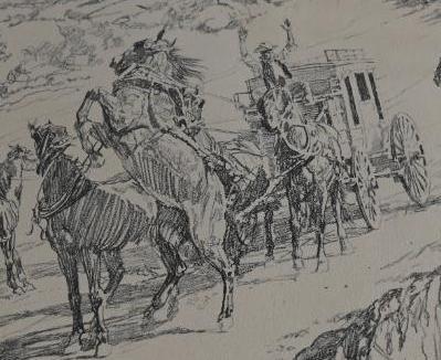 Train Print & Western Drawing by Putt