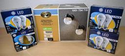 Two Pack of LED Wall Lanterns with 8 LED BULBS