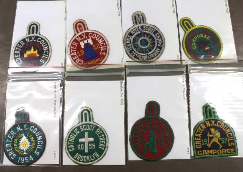 Greater NY Councils, Ten Mile River, and Brooklyn Catholic Scout Retreat Patches 1951-1957