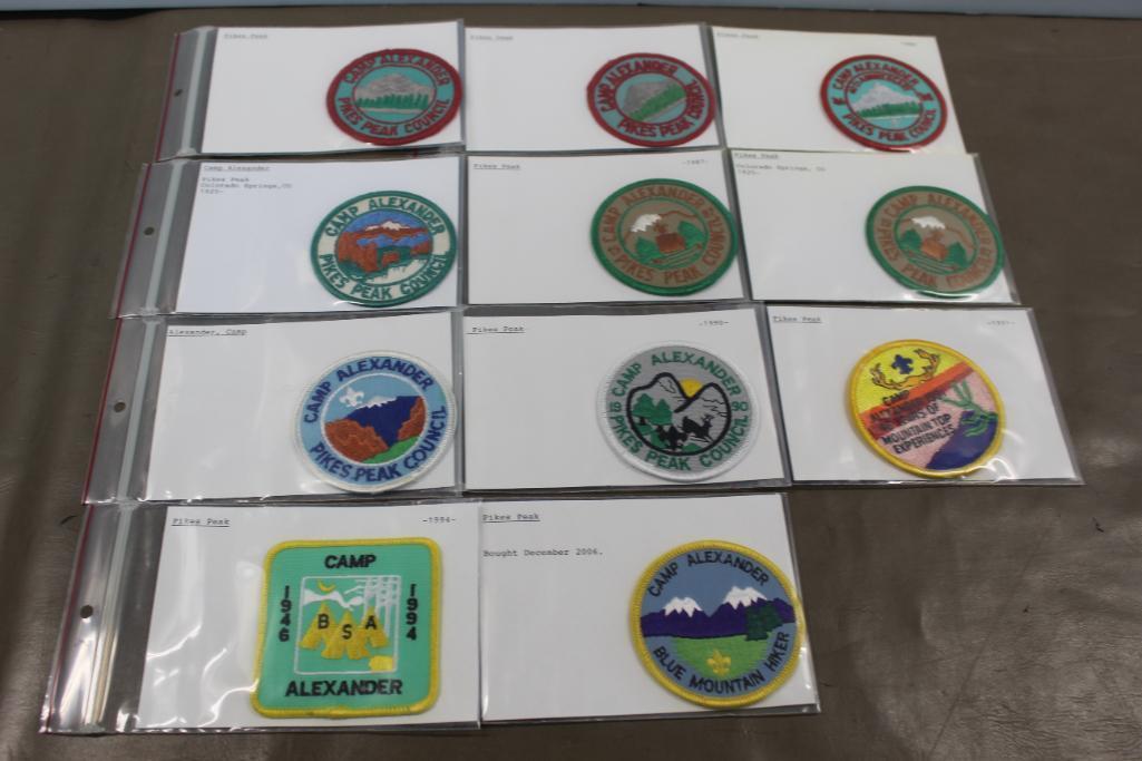 11 BSA Pike's Peak Camp Alexander Patches in Different Styles