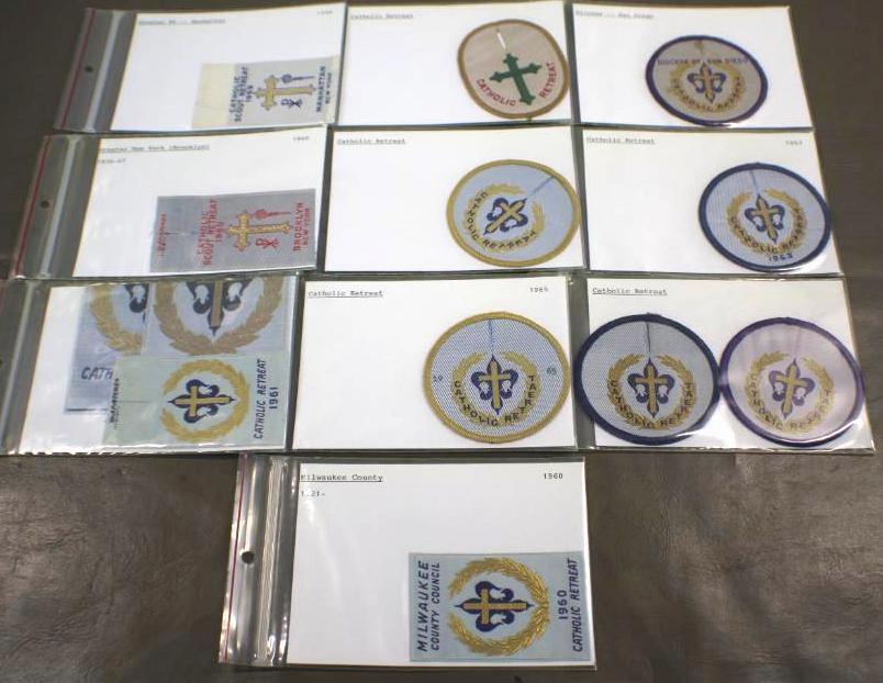 11 BSA Catholic Retreat Patches from 1959-1965